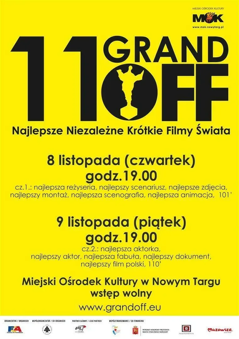 Pokaz filmów z Festiwalu 11. Grand OFF Najlepszych Niezależnych Krótkich Filmów Świata w nowotarskim