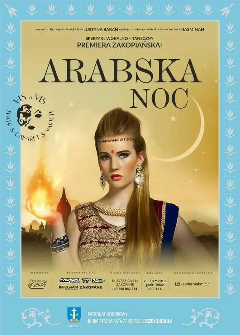 "Arabska Noc" spektakl wokalno - taneczny w kawiarni Kmicic