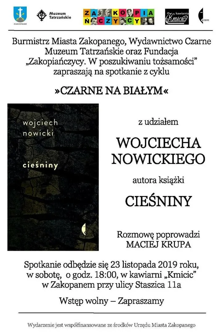 Spotkanie z cyklu „Czarne na białym” z Wojciechem Nowickim