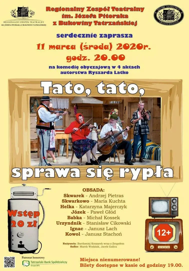 Sztuka teatralna "Tato, tato, sprawa się rypła"
