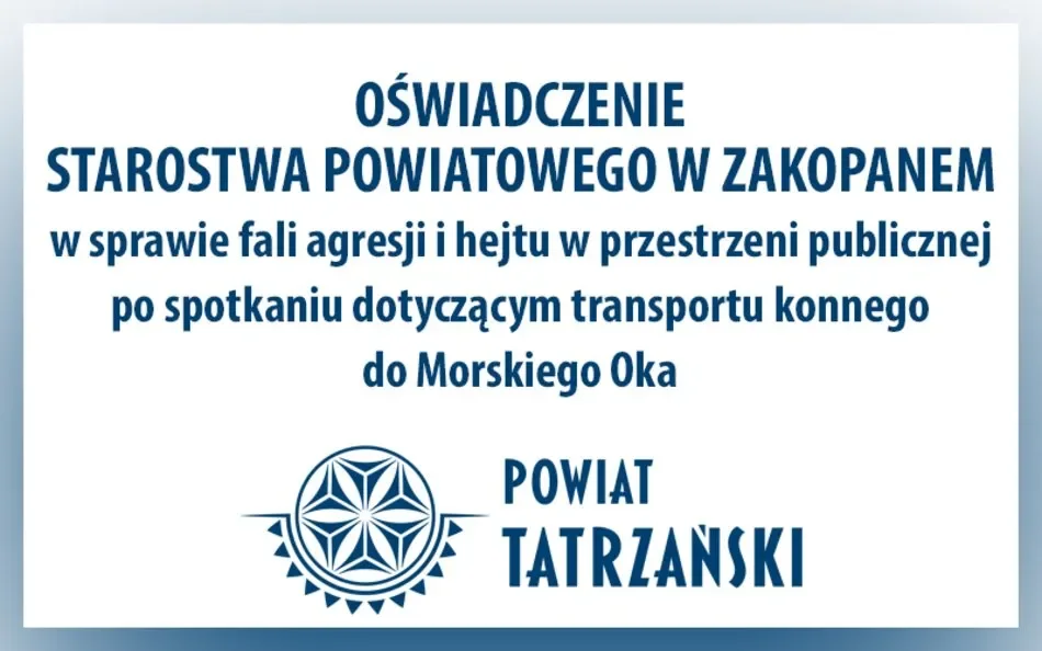 Oświadczenie po spotkaniu dotyczącym transportu konnego do Morskiego Oka