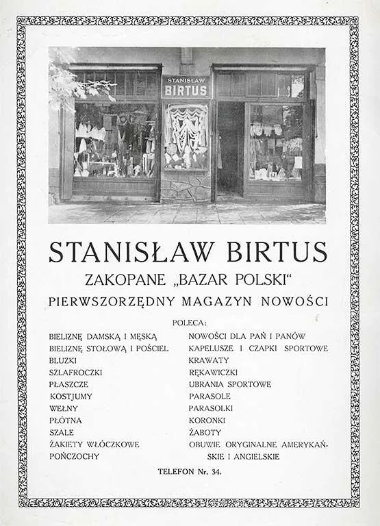 Reklama "Bazaru Polskiego" 1924 r. (fot. arch. MT)