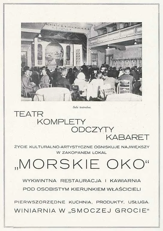 Reklama "Morskiego Oka" w czasopiśmie "Giewont" w 1924 r. (fot. arch. Muzeum Tatrzańskiego)