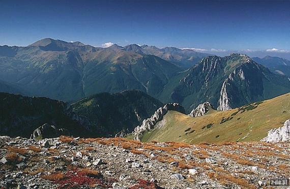 Panorama Tatr Zachodnich z Chudej Przełęczy